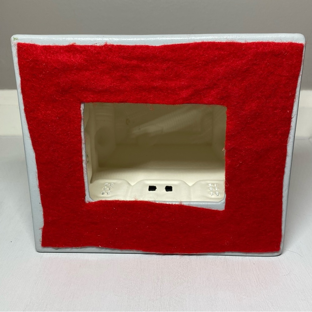Vintage Christmas Village Luminary First National Bank Byron Mold Hand Painted - Picture 7 of 10